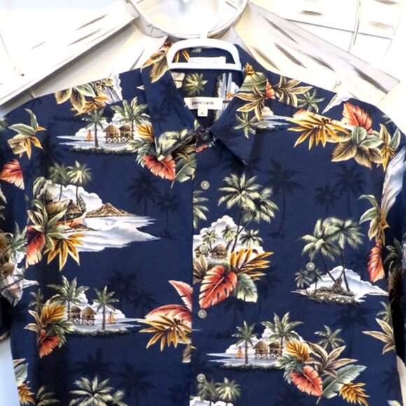Pierre Cardin Hawaiin Tropical Button-Down SS Shirt Size XL - Picture 5 of 5